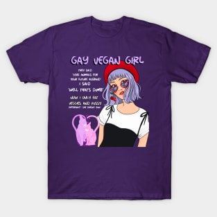 Lesbian Vegan Punk Hipster Girl T-Shirt